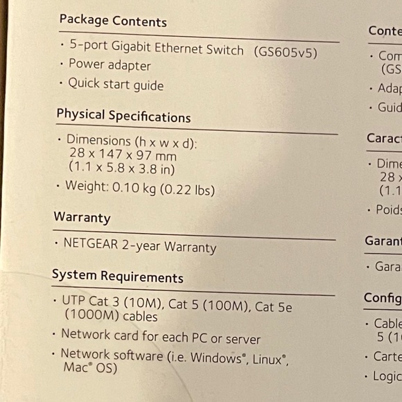 NETGEAR GS605 5-Port Gigabit Ethernet Switch ~ Unopened - Picture 3 of 3